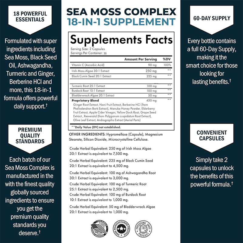 Seaweed black seed oil, ginger - Apple Cider Vinegar Pill review and price